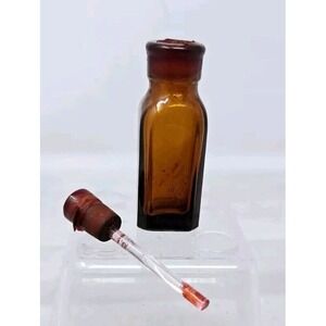 Amber Antique Poison‎ Medicine Bottle + Dauber Apothecary